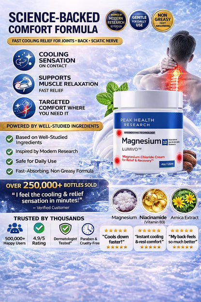 🔥 Limited Time Offer | Magnesium Freeze Cooling Cream – Fast Relief for Joints, Back & Sciatic Nerve | Lightweight, Non-Greasy 4oz