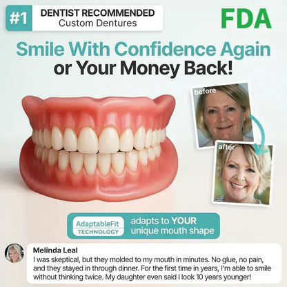Ends Today: 70% OFF! ⏰70% OFF! EETTSY™ Medical Full Denture with Strong Suctiond Custom-Fit Full Functional Dentures🦷Obtain American Dental Association (ADA) Certification