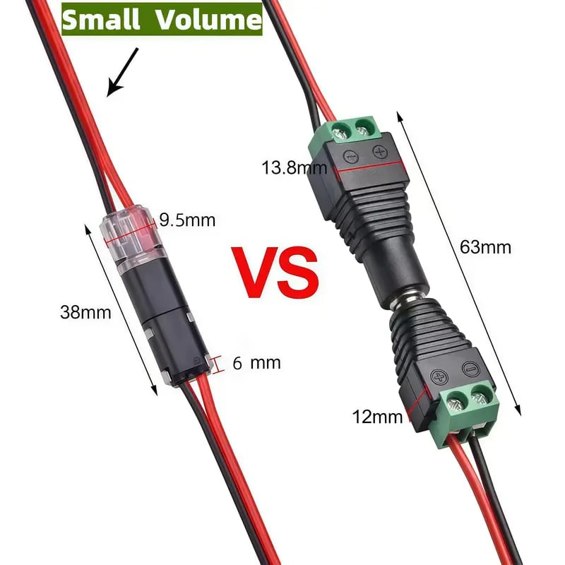 🔥Last Day Promotion 49% OFF - Double-Wire Plug-in Connector Led Light Strip Connectors 2 Pin