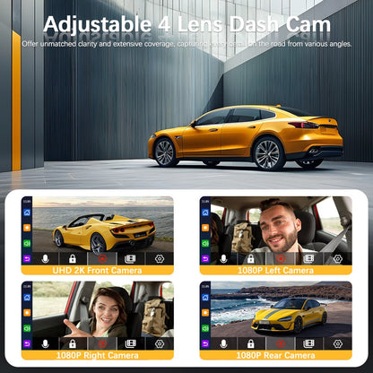 🔥LAST DAY 49% OFF🔥360° Car DVR WiFi 4Channels Dash Cam Video Recorder