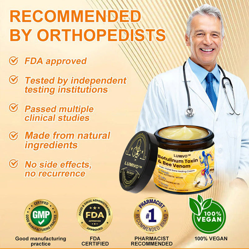 ⏰FLASH SALE: 59% OFF🔥LUMIVO™ Botulinum Toxin & Bee Venom Pain-Relief Bone Healing Cream