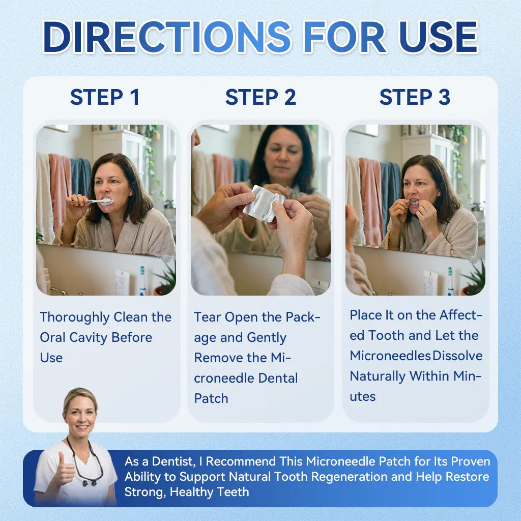 Glimmerly® Tooth & Gum Repair Clinical-Grade Microneedle Patches