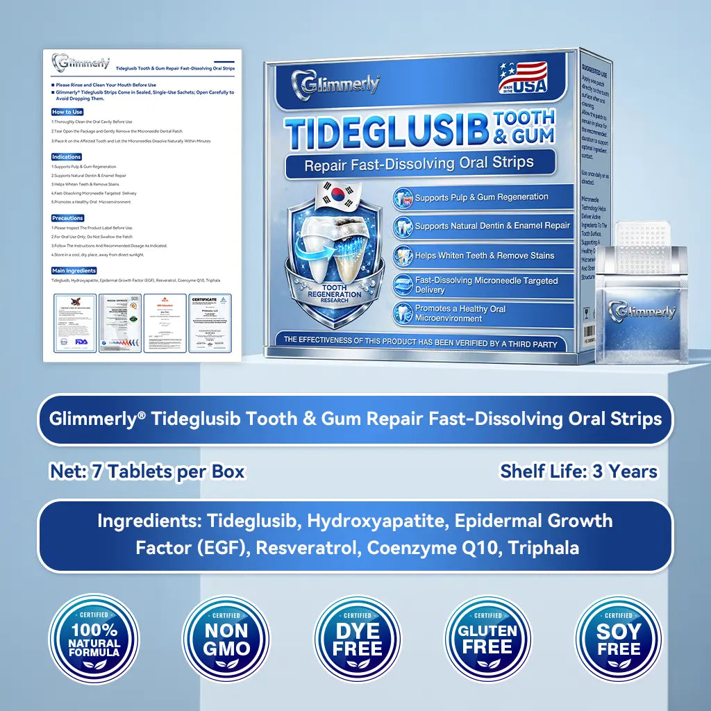 Glimmerly® Tooth & Gum Repair Clinical-Grade Microneedle Patches