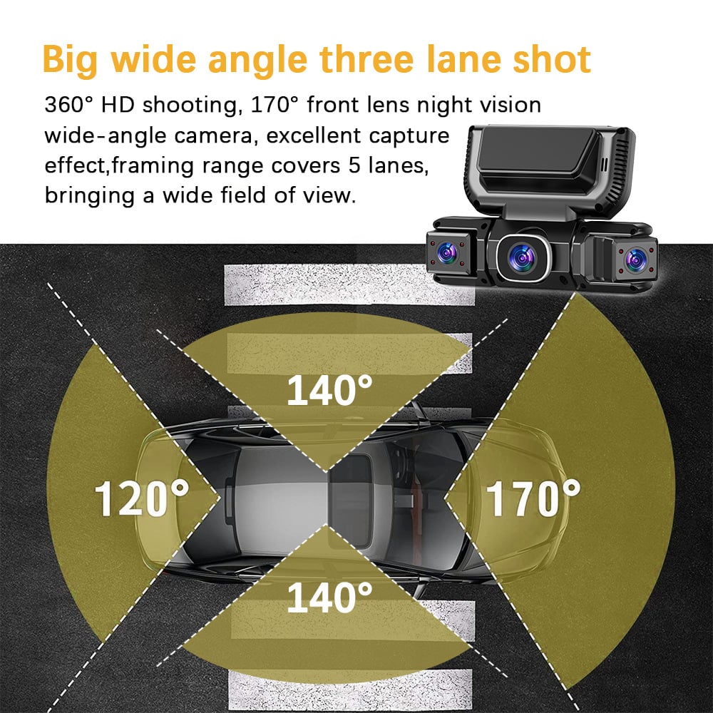 🔥LAST DAY 49% OFF🔥360° Car DVR WiFi 4Channels Dash Cam Video Recorder